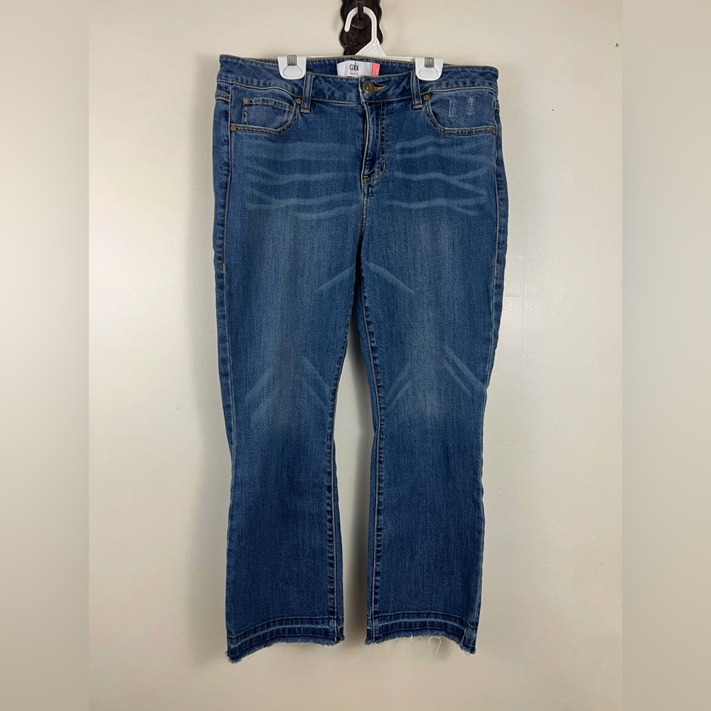 CAbi Women's Ankle Crop Jeans in Medium Blue Wash